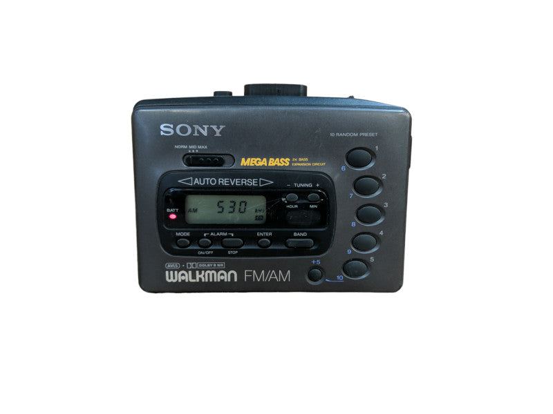 Sony Walkman Mega Bass WM-FX45 Digital FM/AM/Clock Cassette Tape Radio