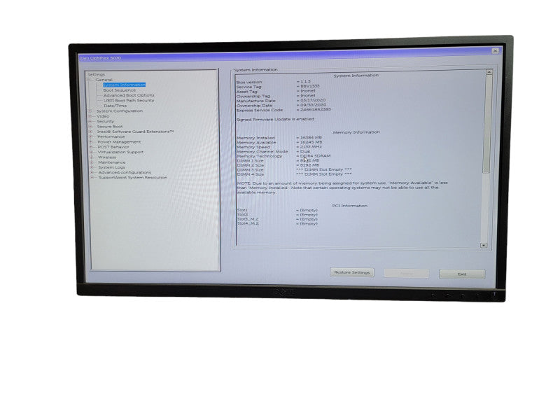 Dell OptiPlex 5070 SFF Intel i3 - 9100 CPU @ 3.60GHz 16GB DDR4 Ram Î¸