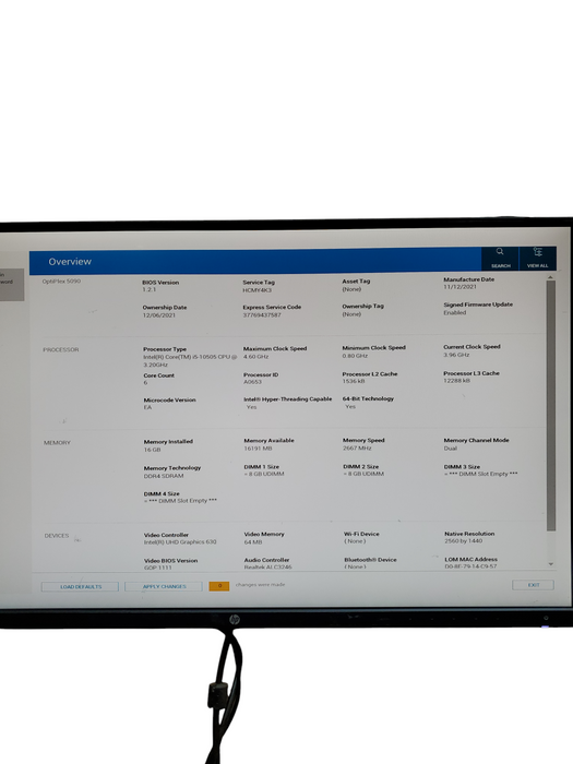Dell OptiPlex 5090 SFF Core i5-10505 3.20 GHz 16GB DDR4 NO-HDD/SSD