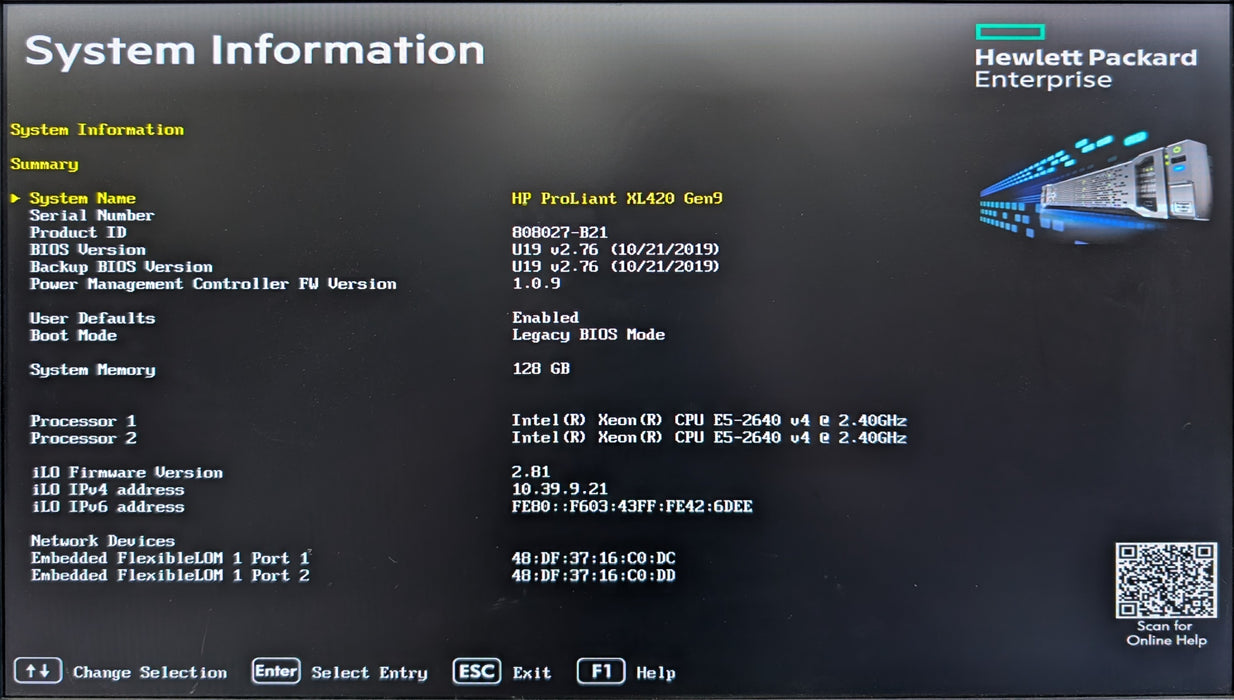 HPE ProLiant XL420 Gen9 - 2x Xeon E5-2640 v4, 128GB DDR4, P840ar, 2x1400W PSU