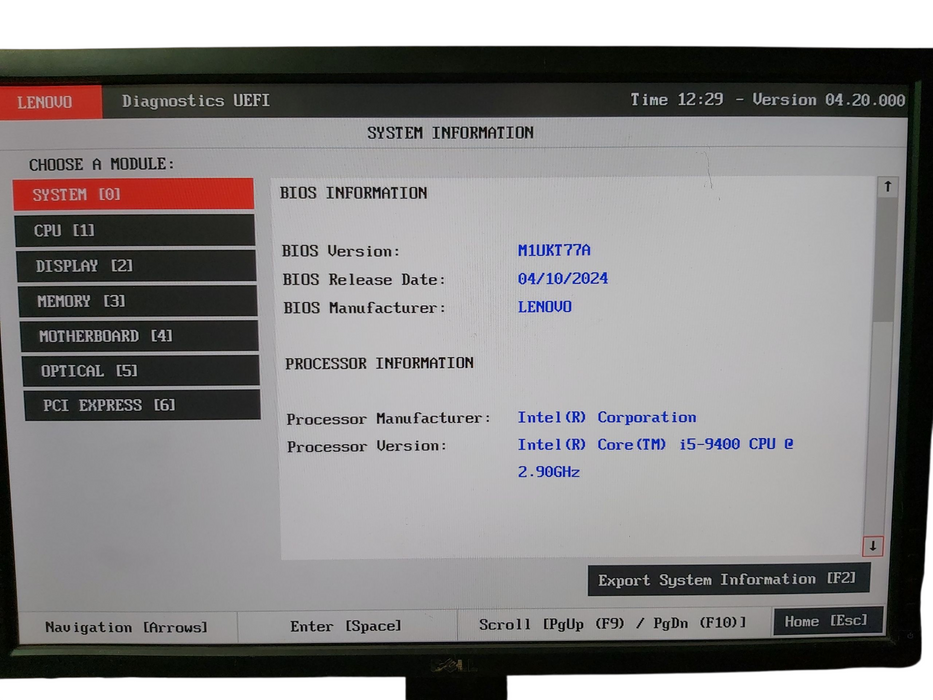 Lenovo ThinkCenter SFF I5-9400 RAM 8 GB NO HDD