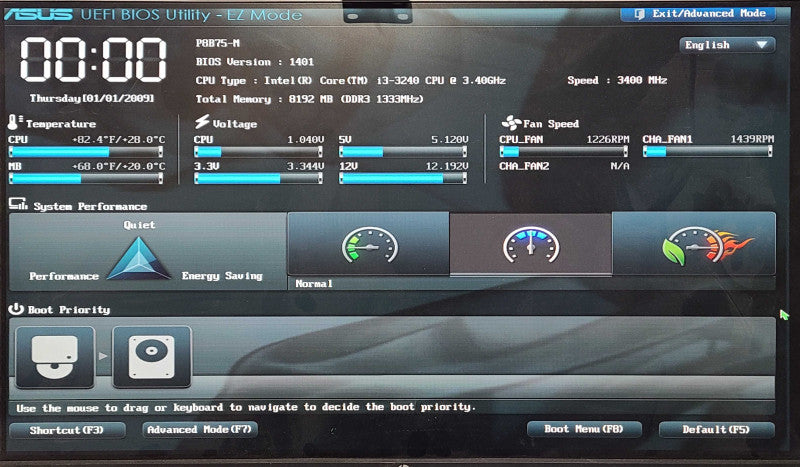 Custom PC/ASUS P8B75-M, i3-3240 3.40GHz, 8GB DDR3, 1TB HDD