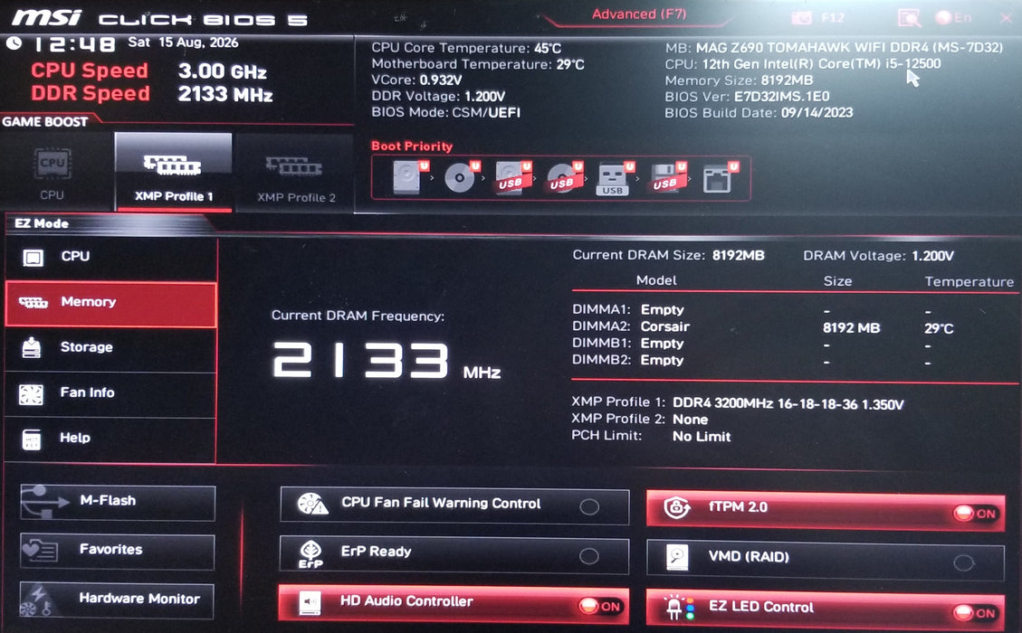 MSi MAG Z690 TOMAHWAK Motherboard w/ Core i5-12500 CPU 8GB RAM GTX 1060