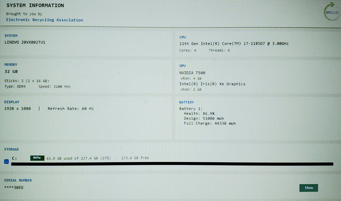 Lenovo ThinkPad P14s Gen 2 FHD i7-1185G7 32GB 256GB T500