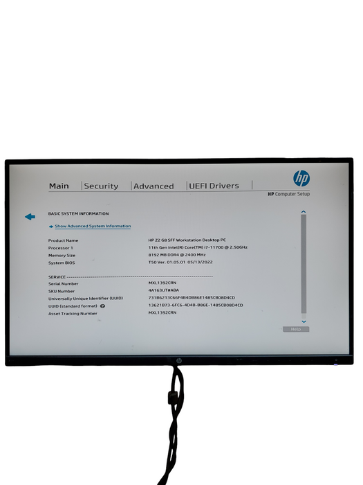 HP Z2 G8 SFF Workstation Intel Core i7-11700 8GB NO-HDD/SSD