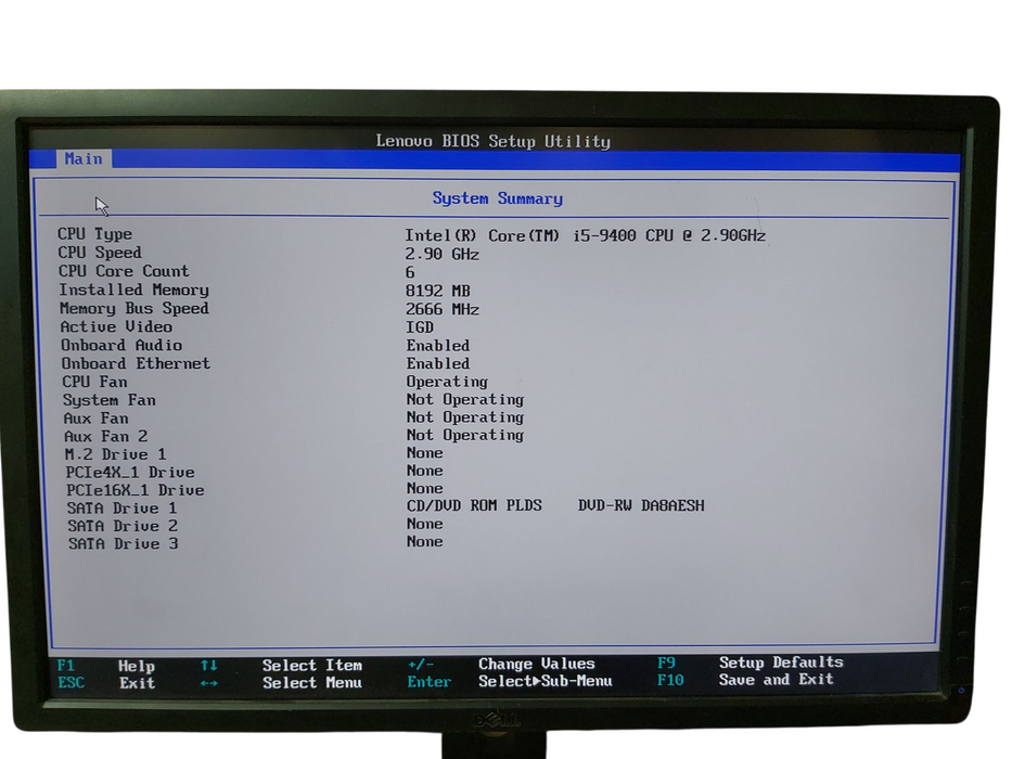 Lenovo ThinkCentre M720  I5-9400 RAM 8 GB HDD NO