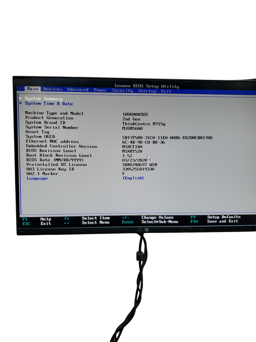 Lenovo ThinkCentre M715q Tiny Ryzen 5 Pro 2400GE @3.20GHz, 8GB RAM NO-HDD/SSD
