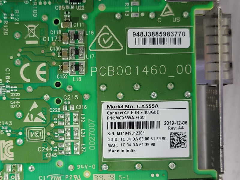 MCX555A-ECAT ConnectX-5 EDR IB Single Port PCIe 3.0 100GbE NIC Adapt _