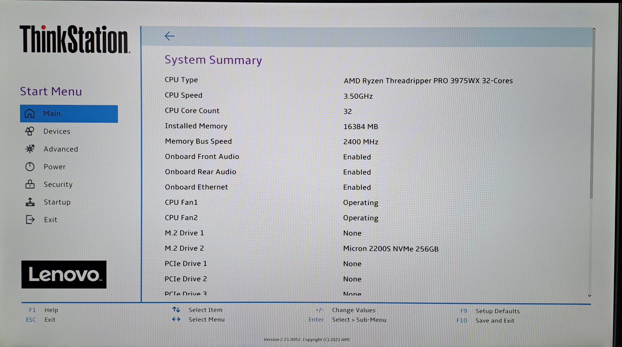 Lenovo ThinkStation P620 Threadripper PRO 3975WX 32Core, 16GB DDR4, P2000, 256GB