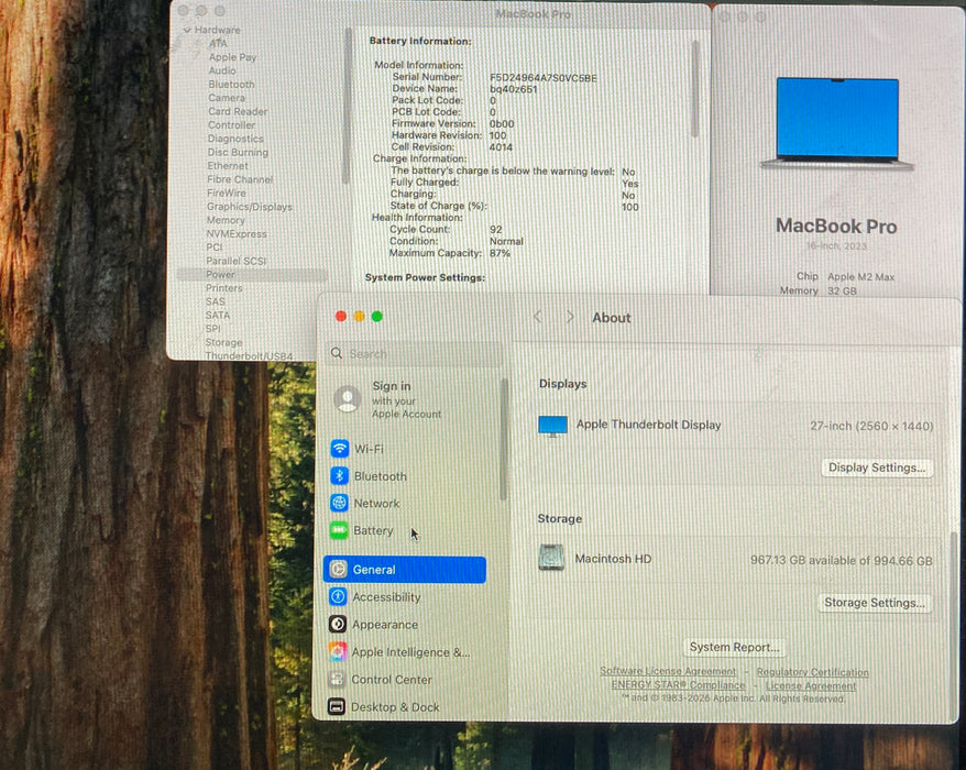 Apple MacBook Pro 16" 2023 M2 Max 32GB RAM 1TB SSD Bad LCD For Parts/Repair READ
