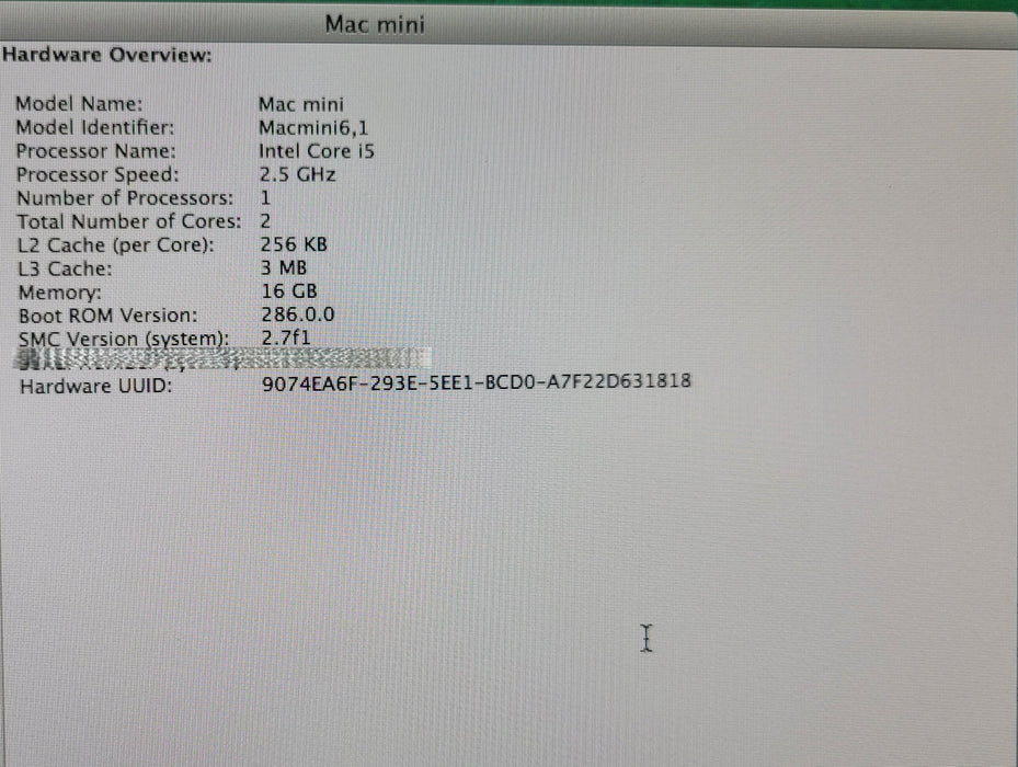 Apple Mac Mini 2012 A1347 i5 2.5GHz 16GB DDR3 500GB SSD
