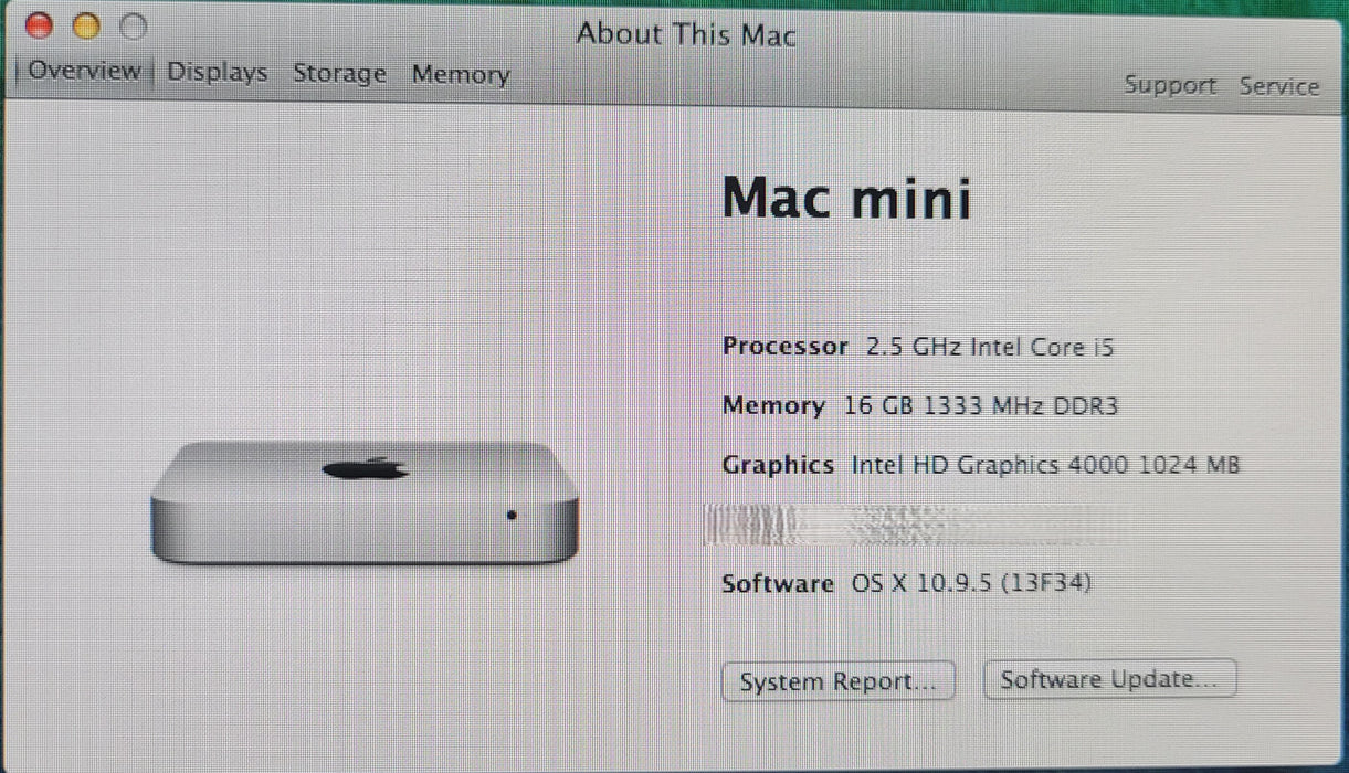 Apple Mac Mini 2012 A1347 i5 2.5GHz 16GB DDR3 500GB SSD