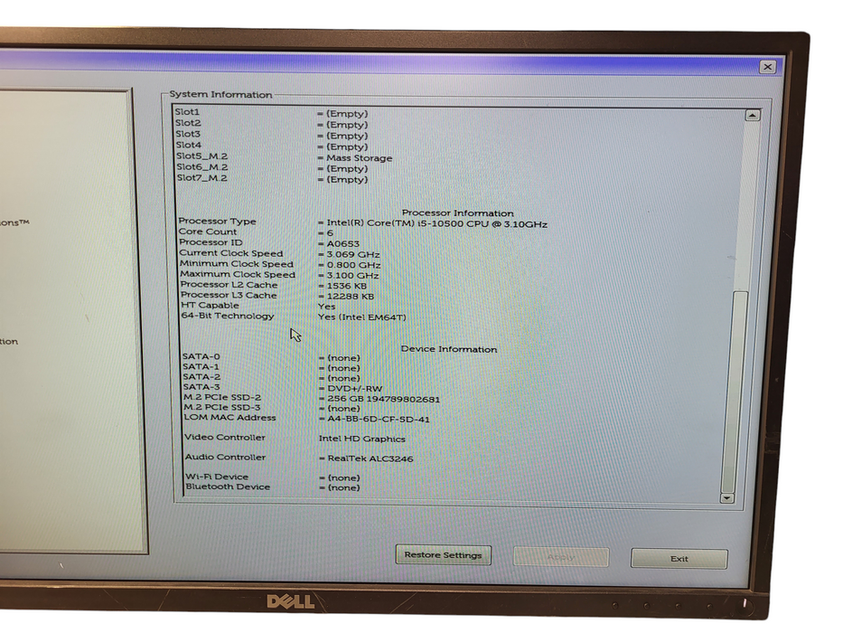 Dell OptiPlex 7080 Tower | Intel Core i5-10500 @3.10GHz, 16GB DDR4, 256GB NVMe