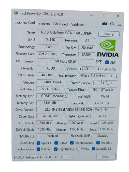 ASUS ROG Strix G10DK - AMD RYZEN 5 4600G 12GB DDR4 NVIDIA GTX 1660 SUPER 6GB