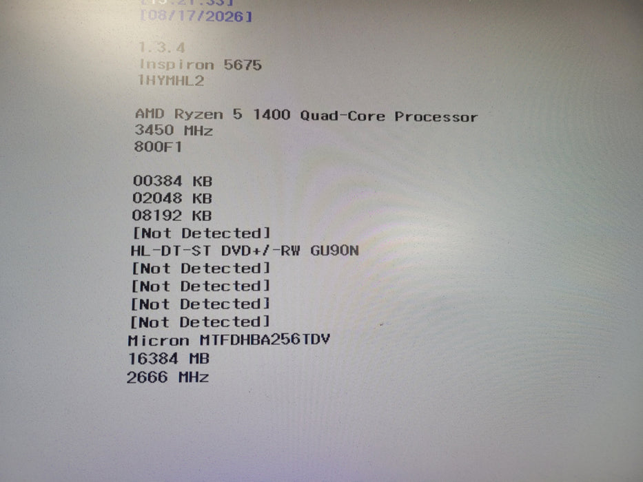 Dell Inspiron 5675 Ryzen 5 1400 3.2GHz 16GB RAM 256GB SSD AMD RX 570