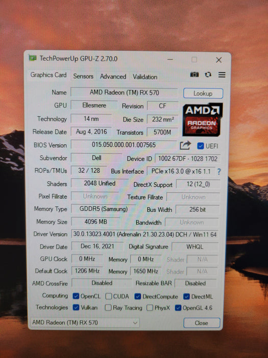 AMD Radeon RX 570 4GB GDDR5 3x DP 1x HDMI