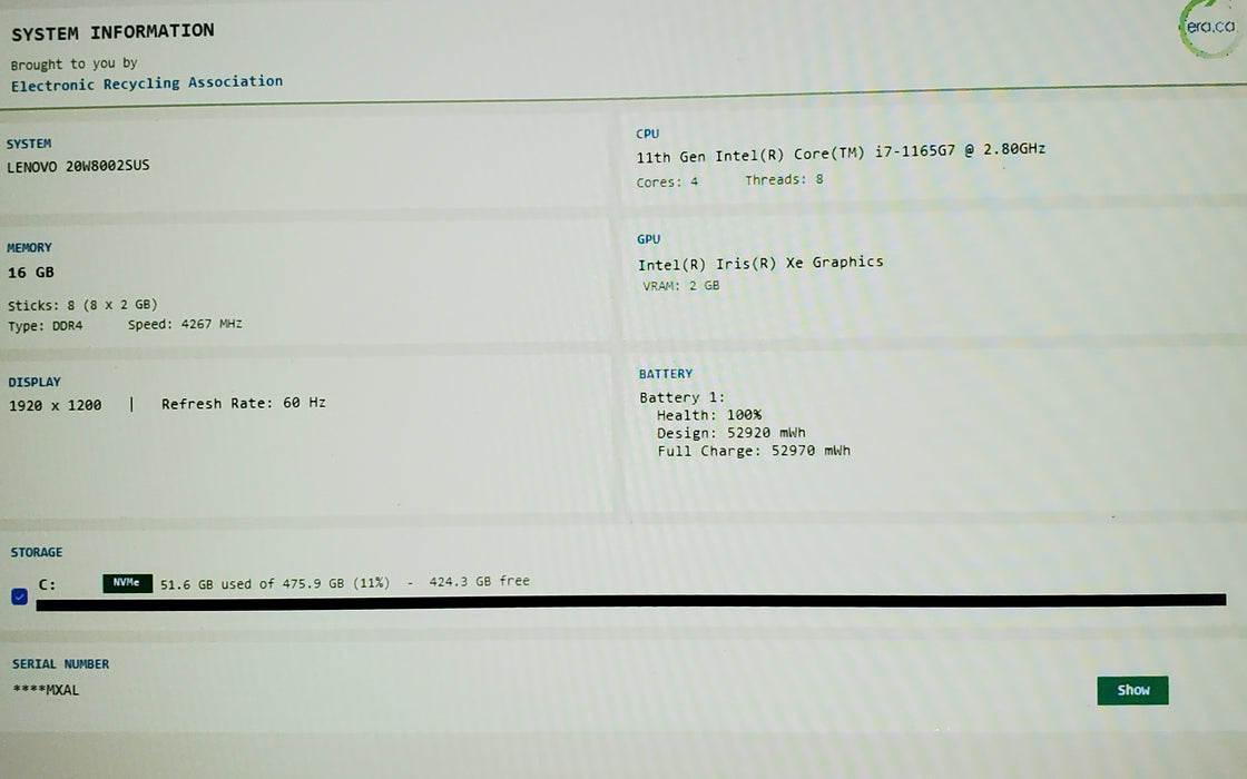 Lenovo ThinkPad X13 Yoga Gen 2 Touch 2n1 i7-1165G7 2.80GHz 16GB 512GB SSD