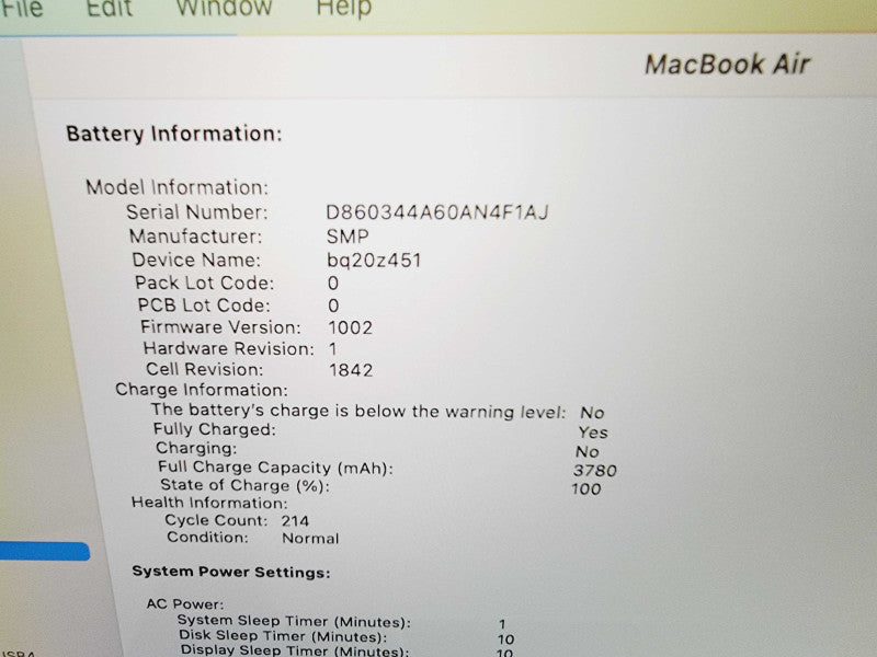 Apple Macbook Air Retina 2020 13\\" 2-Core i3-1000NG4 @ 1.1GHz 8GB DDR4 250GB SSD (