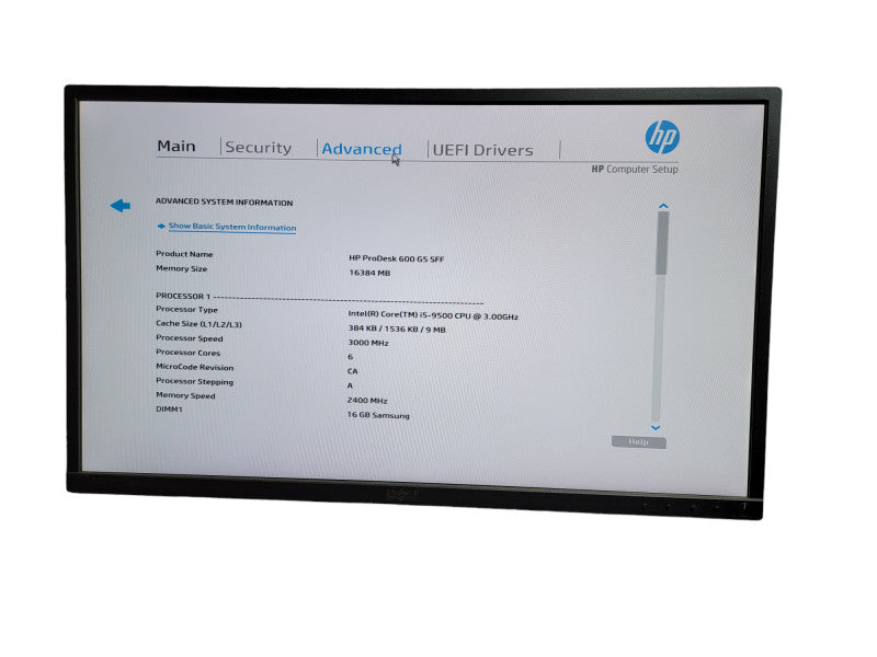 HP ProDesk 600 G5 SFF i5 - 9500 CPU @ 3.00GHz 16GB DDR4 Ram Î¸