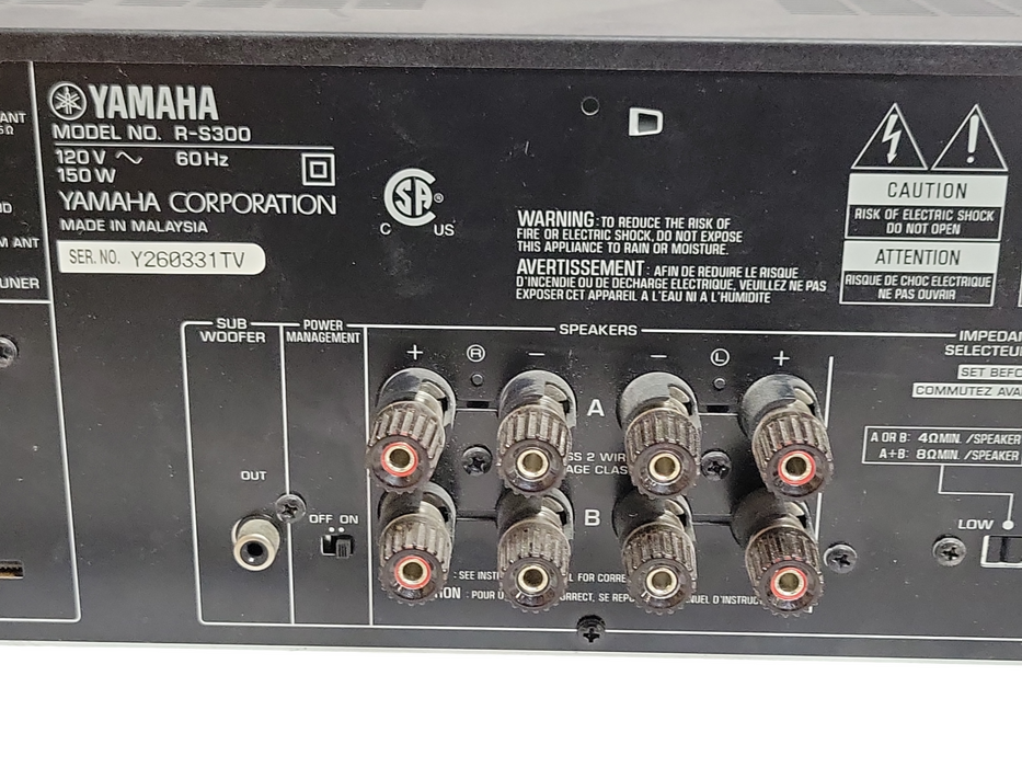 YAMAHA R-S300 Natural Sound Stereo Receiver, READ