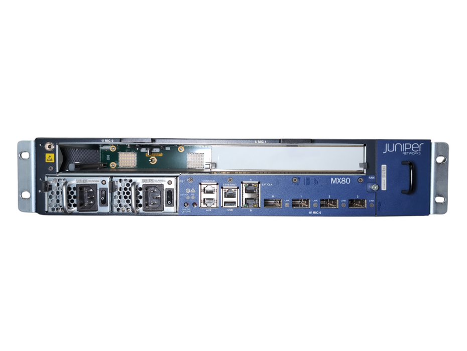 Juniper MX80 Internet Router Chassis Chas-MX80-S-B w/ 2x AC power supply