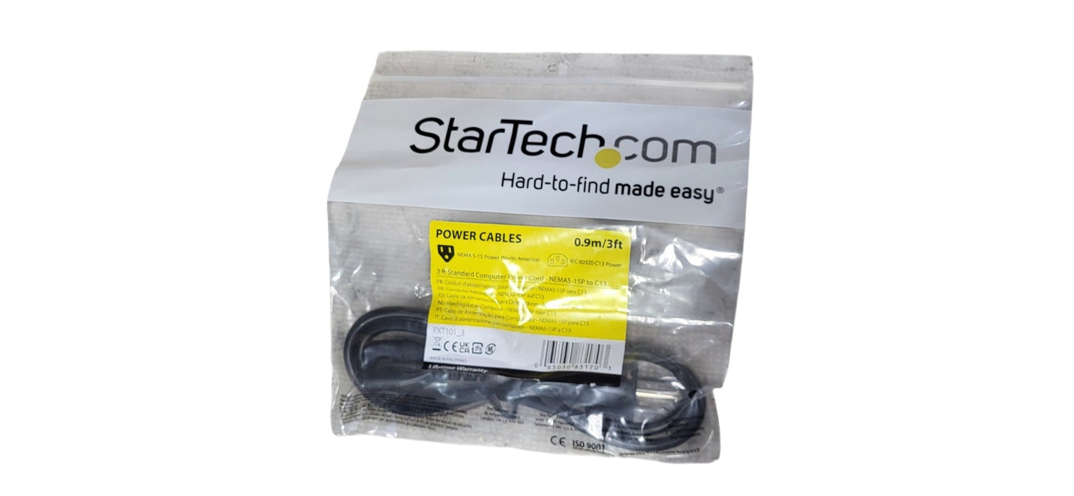 Lot of x33 StarTech Standard PC Power Cord  3FT NEMA 5-15