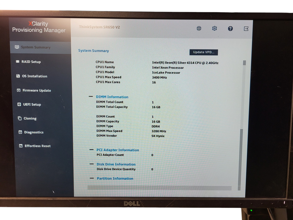 Lenovo ThinkSystem SR650 V2 2.5" Silver 4314 @ 2.4GHz 16GB DDR4 750W PSU READ