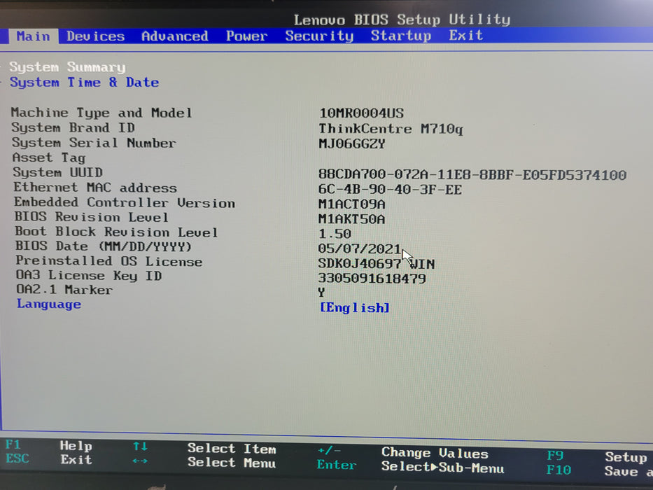 Lenovo ThinkCentre M710q mini-PC, Core i5-7500T 2.7GHz, 8GB DDR4, 256GB M.2 SSD