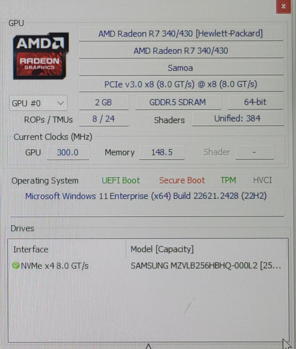 HP EliteDesk 705 G5 |Ryzen 5 PRO 3600 8GB DDR4 256GB NVMe  Radeon R340