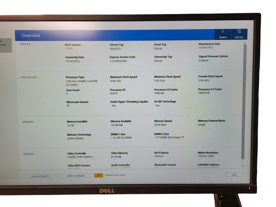 Dell/Datto OptiPlex 7000 XE Micro i5-12500T 16GB DDR4 256GB NVMe 90W AC No wifi