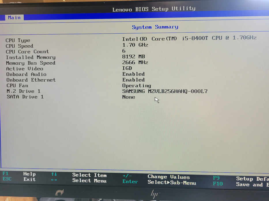 Lenovo ThinkCentre M720q, Core i5-8400T 1.70GHz 8GB DDR4 256GB M.2 SSD