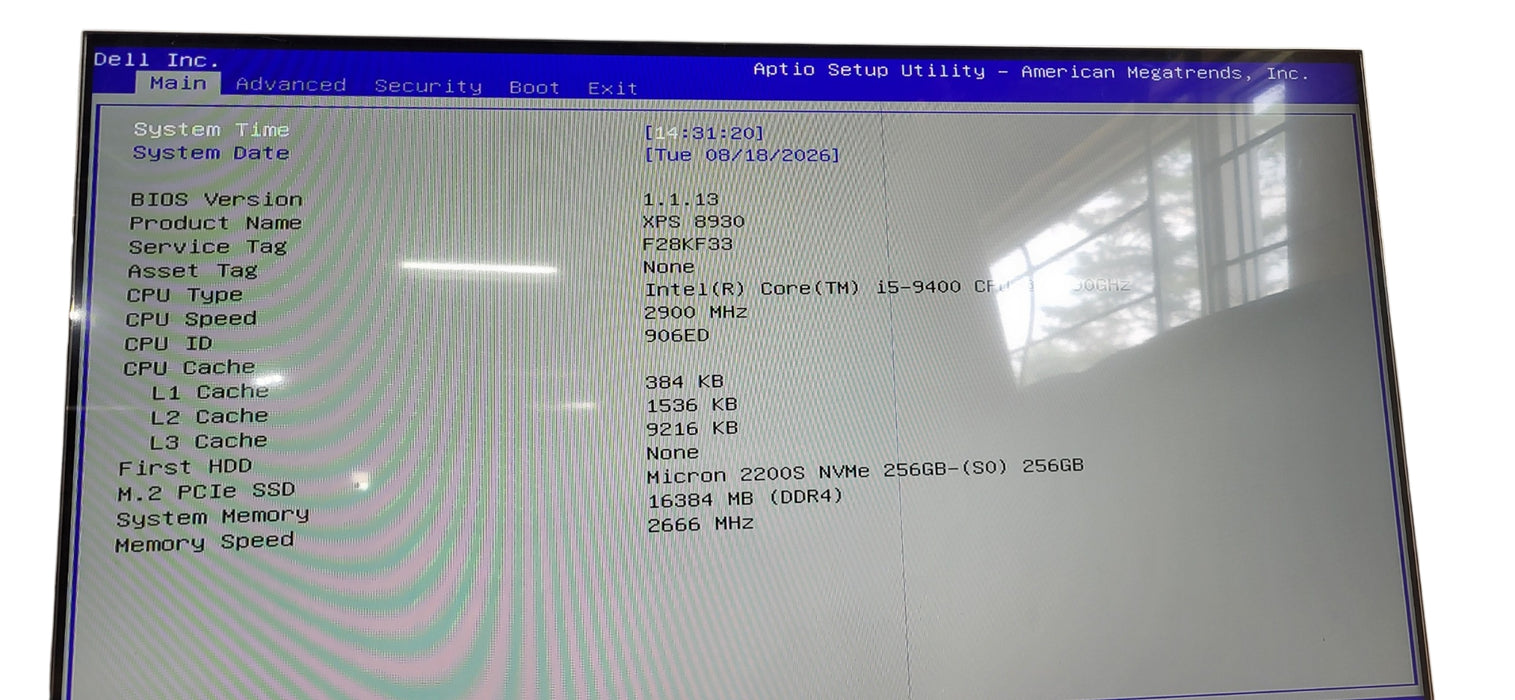 Dell XPS 8930 i5-9400 CPU | 16GB DDR4 | 256GB NVMe