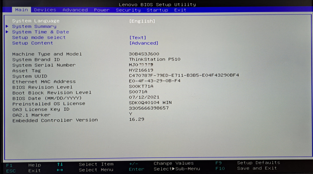 Lenovo ThinkStation P510 | Xeon E5-1650 v4 @3.60GHz, 32GB DDR4, M2000, No HDD