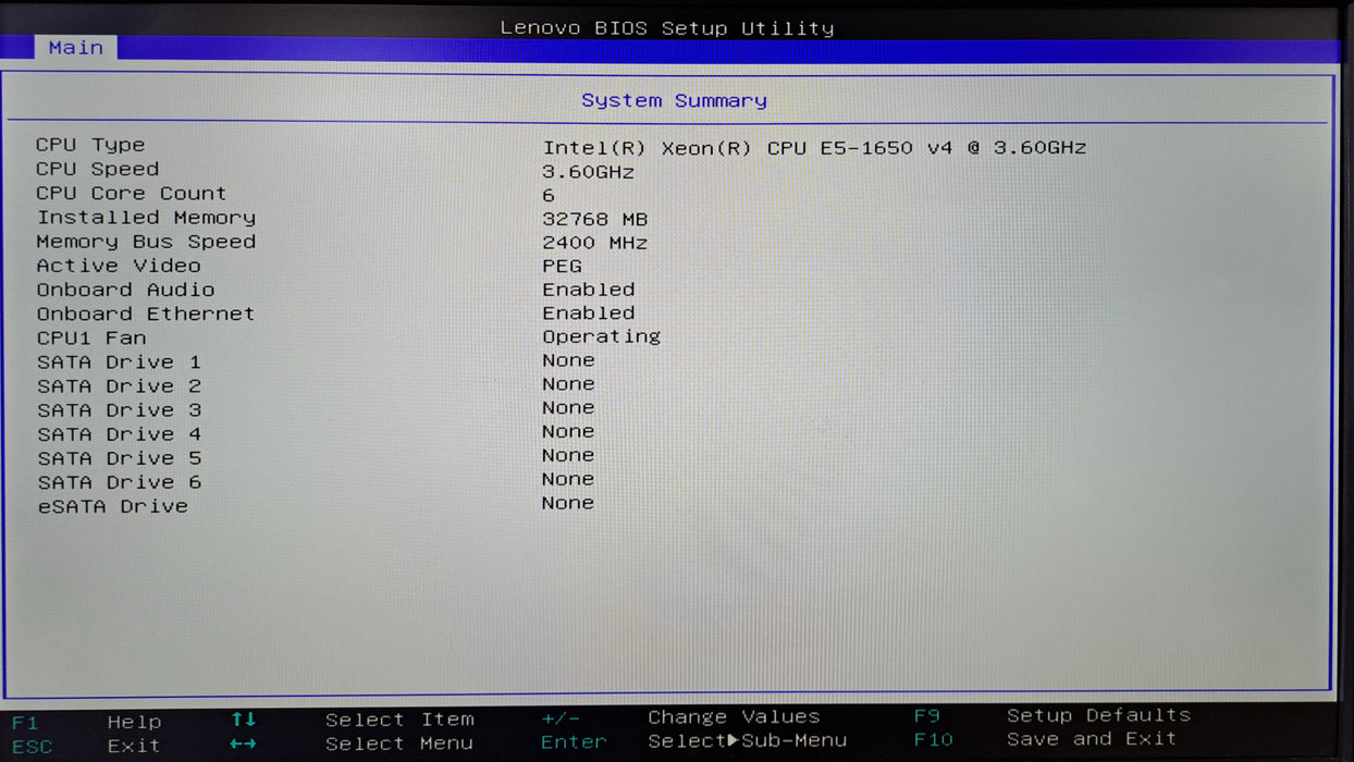 Lenovo ThinkStation P510 | Xeon E5-1650 v4 @3.60GHz, 32GB DDR4, M2000, No HDD