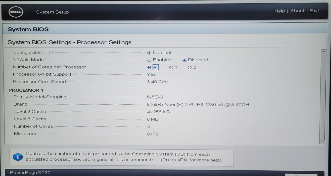 Dell PowerEdge R230 | Xeon E3-1230 v5 @3.40GHz 8GB DDR4 | NO HDD |H330