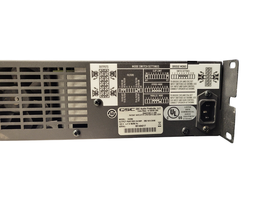 QSC CX254–4 X 250 Watts Per Channel—Professional Power Amplifier