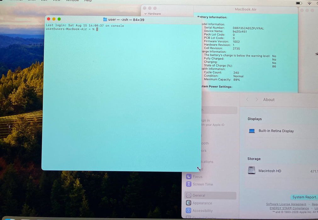 Apple MacBook Air 13" M1 2020 8GB 512SSD Bad LCD For Parts/Repair READ!