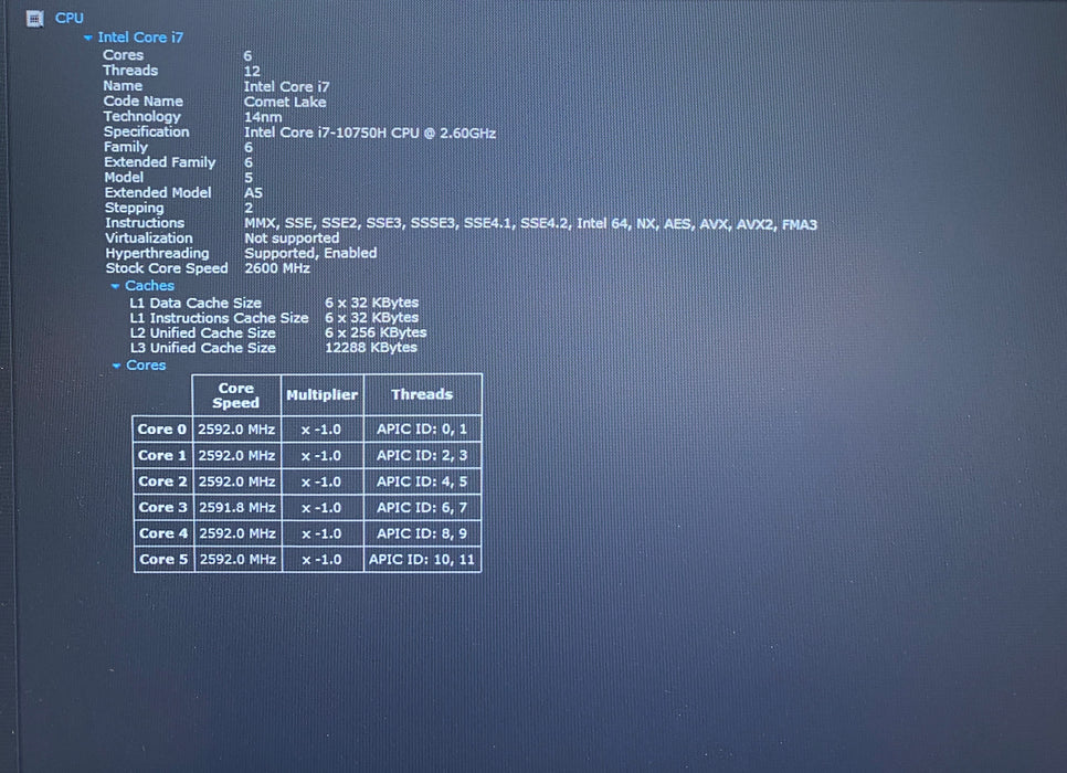 Lenovo ThinkPad P1 i7-10750H 2.60GHz QUADRO T1000 4GB GPU 16GB RAM 256GB SSD