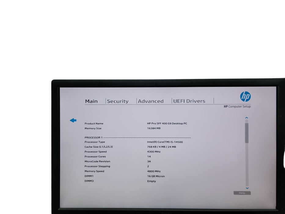 HP Pro SFF 400 G9 Desktop PC i5 - 14500 16GB DDR5 Ram No HDD
