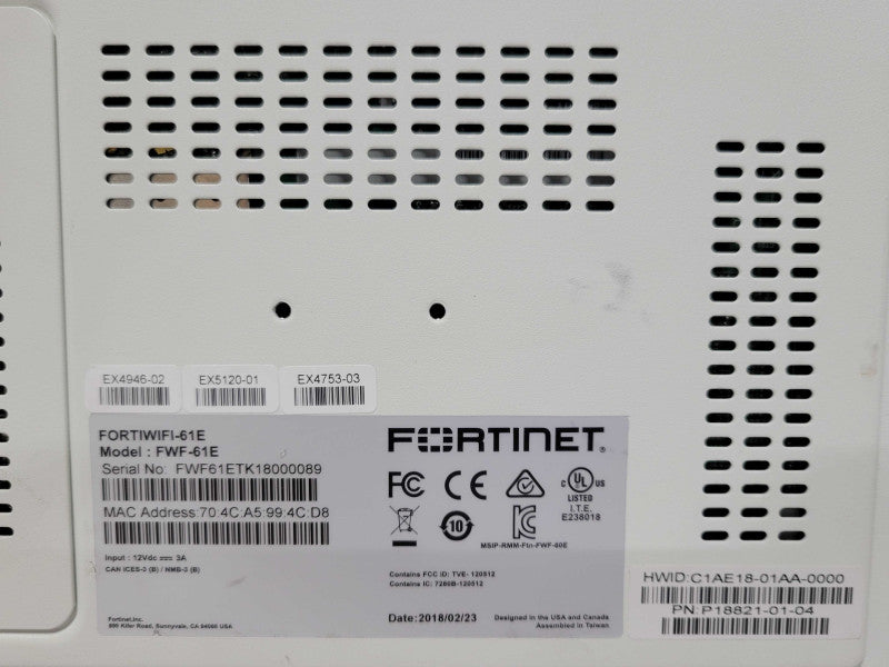 Fortinet FortiWiFi 61E FWF-61E Network Security Appliance, READ Q_