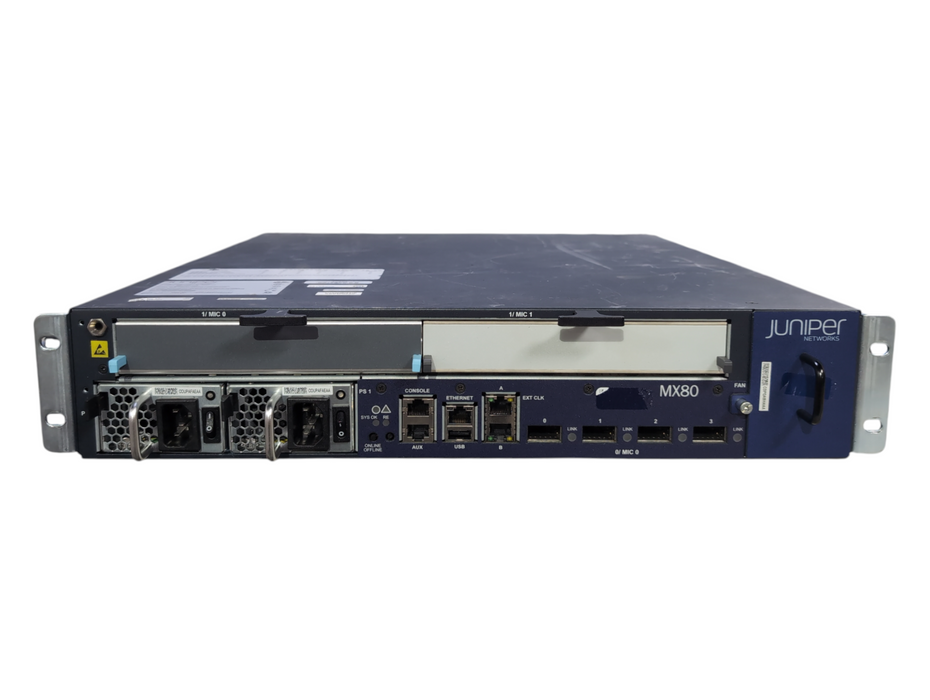 Juniper Networks MX80 Internet Router CHAS-MX80-S-E w/ 2x MIC Slots & 2x PSU