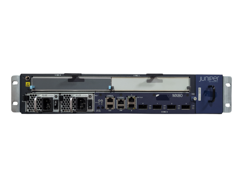 Juniper Networks MX80 Internet Router CHAS-MX80-S-E w/ 2x MIC Slots & 2x PSU