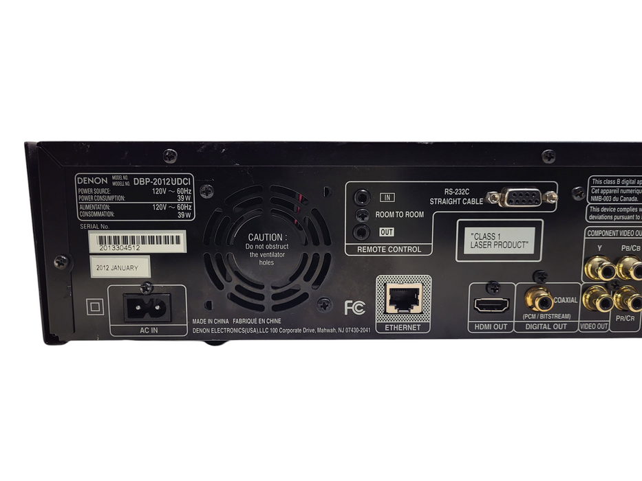 Denon DBP-2012UDCI Universal Audio Video Player No Remote - Tested
