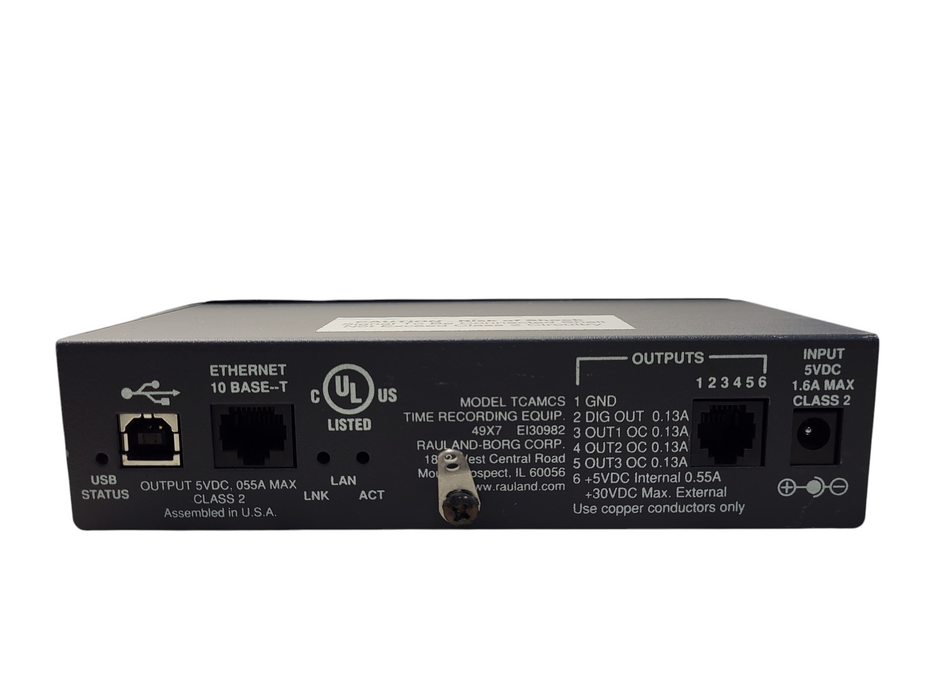 RAULAND TCAMCS e130982 Digital Clock with Rackmount No AC