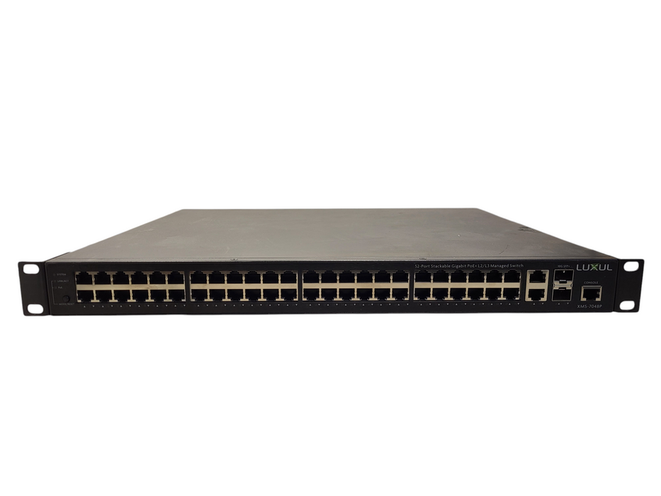 LUXUL 52-Port Stackable Gigabit PoE+ L2/L3 Managed Switch XMS-7048P | TESTED