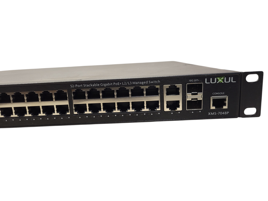 LUXUL 52-Port Stackable Gigabit PoE+ L2/L3 Managed Switch XMS-7048P | TESTED