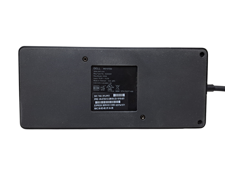 Dell WD19TBS K20A Thunderbolt 3 USB-C Docking Station (Dock ONLY)