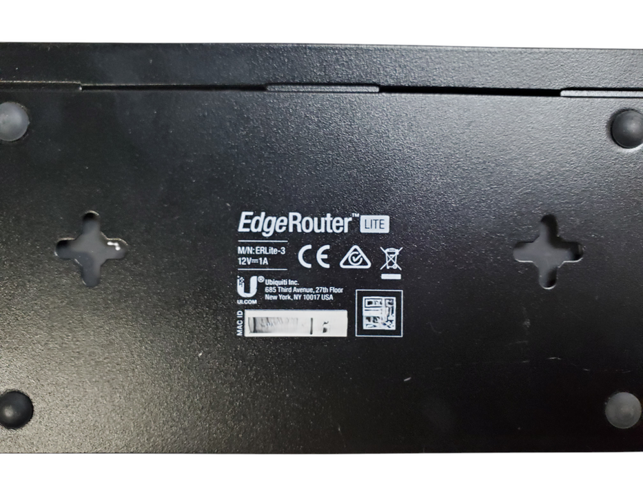 Ubiquiti EdgeRouter Lite ERLite-3 3-Port Gigabit Ethernet Router - No Adapter