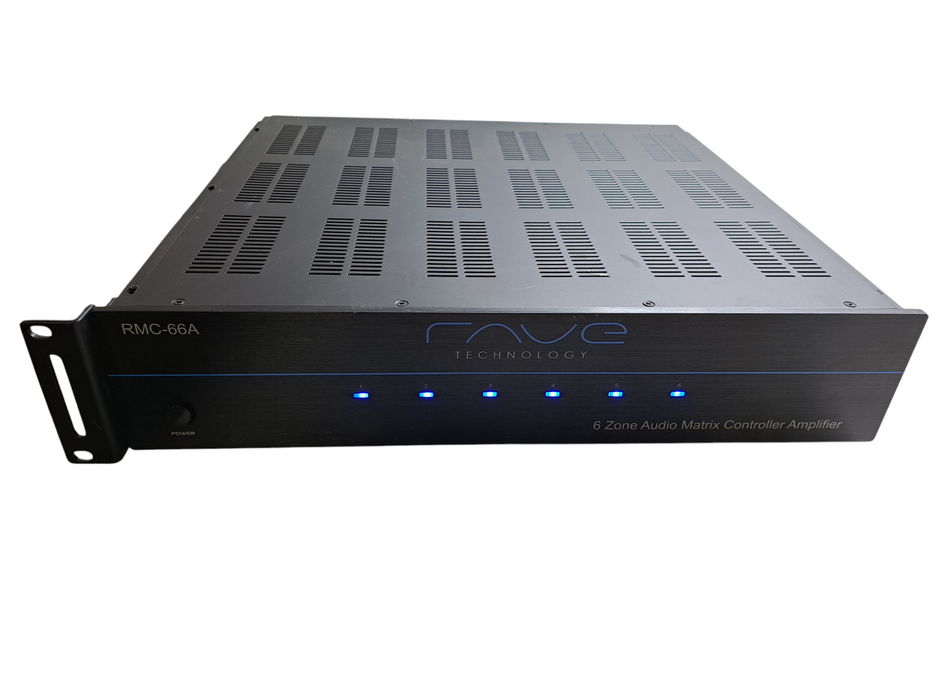 Rave Technology RMC-66A 6 Source 6 Zone Audio Matrix with Integrated Amplifier