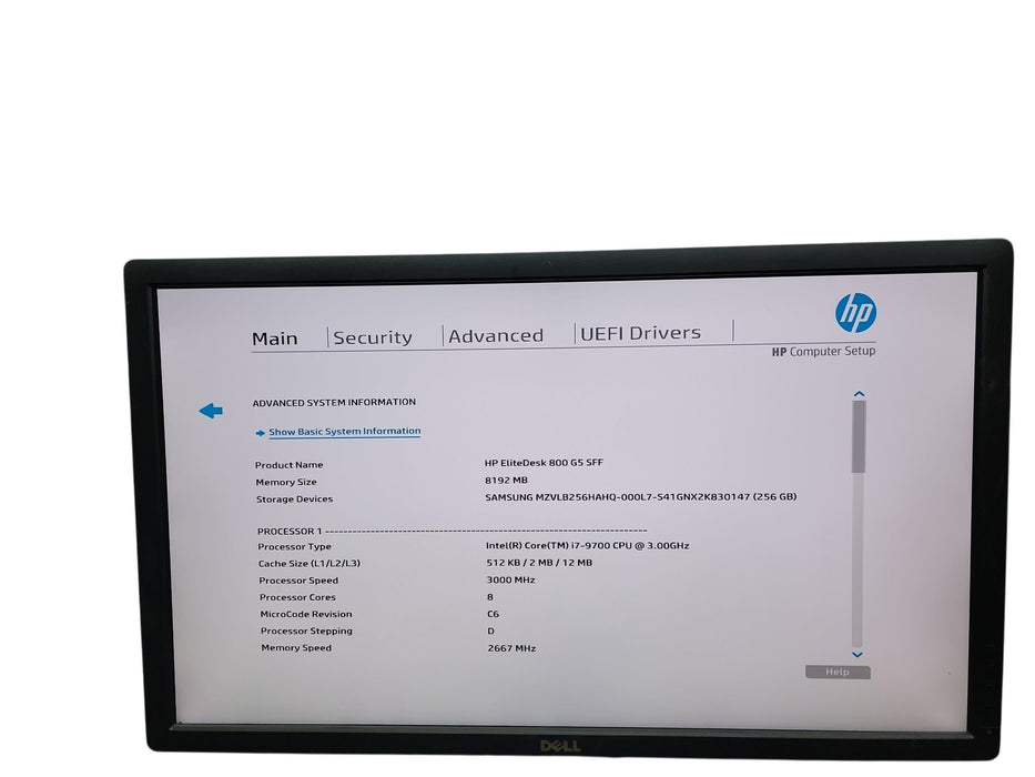 HP EliteDesk 800 G5 SFF i7 - 9700 @ 3.00GHz 8GB DDR4 Ram No HDD